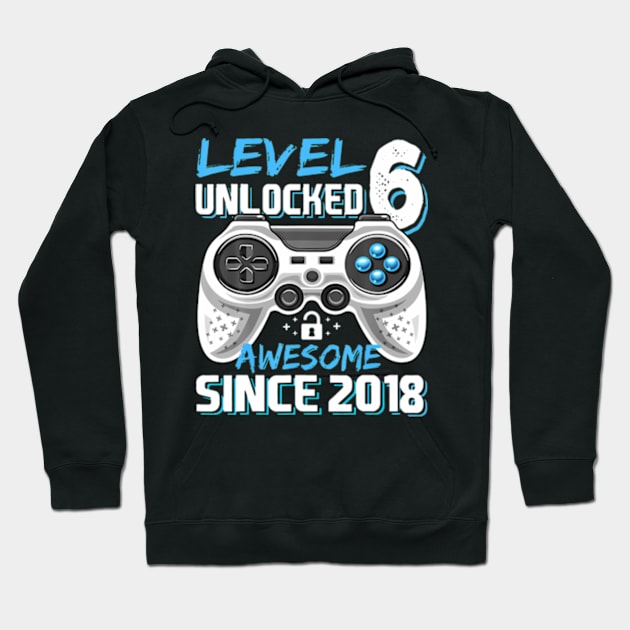 6Th Birthday Gamer 6 Year Old Bday Boy Six Son Hoodie by Zoe Hill Autism